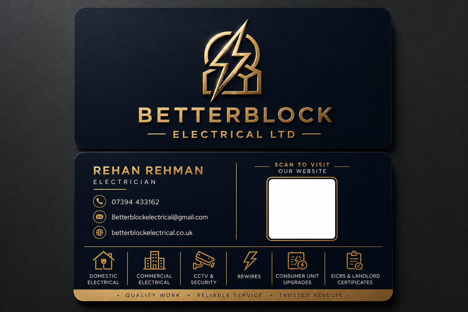 Betterblock Electrical business card
